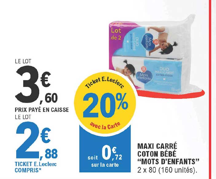maxi carré coton bébé "mots d'enfants"