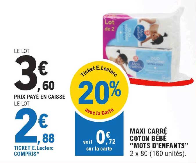maxi carré coton bébé "mots d'enfants"