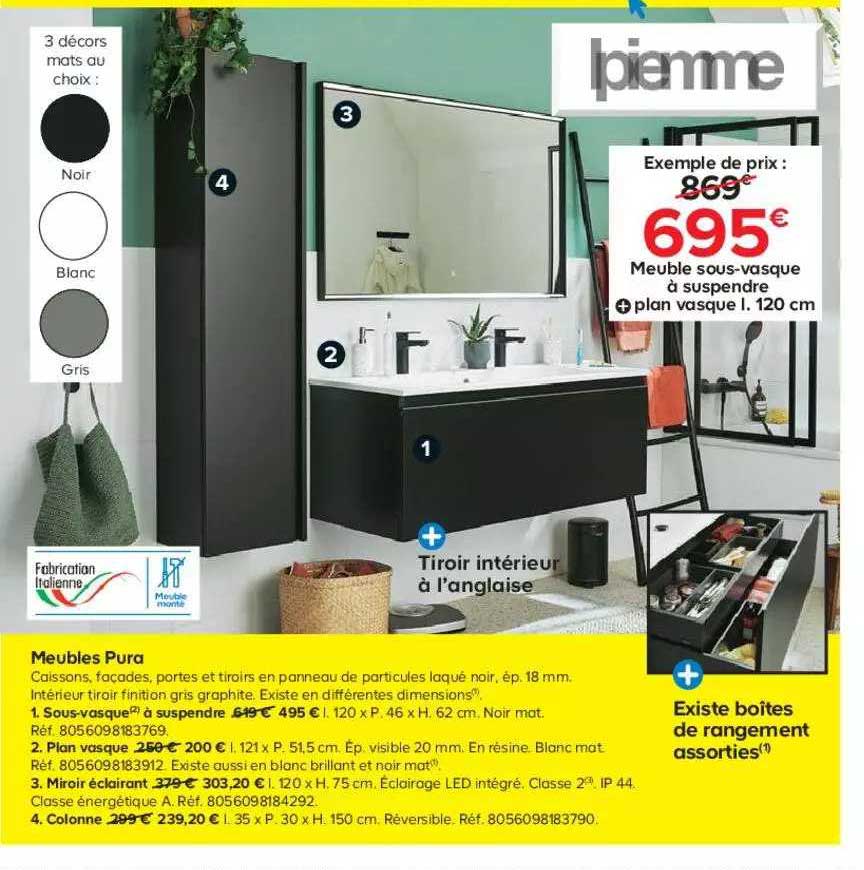 meubles pura : meuble sous-vasque à suspendre