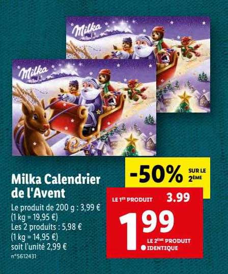 milka calendrier de l'avent