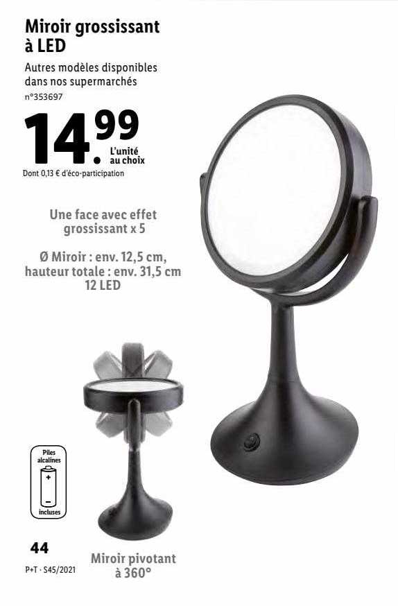 miroir grossissant à led