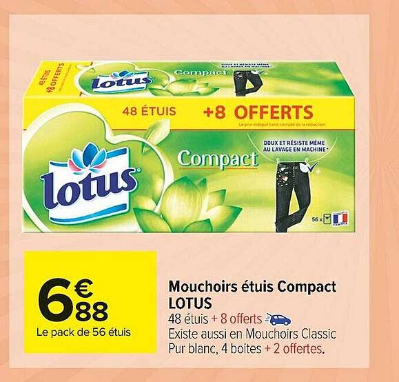 Mouchoirs étuis Compact Lotus