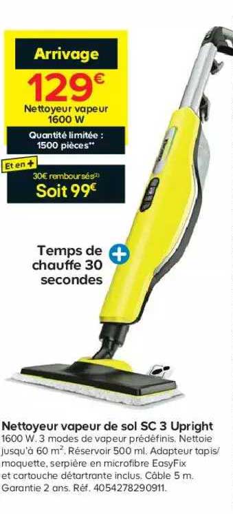 nettoyeur vapeur de sol sc 3 upright