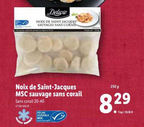 noix de saint-jacques msc sauvage sans corail deluxe