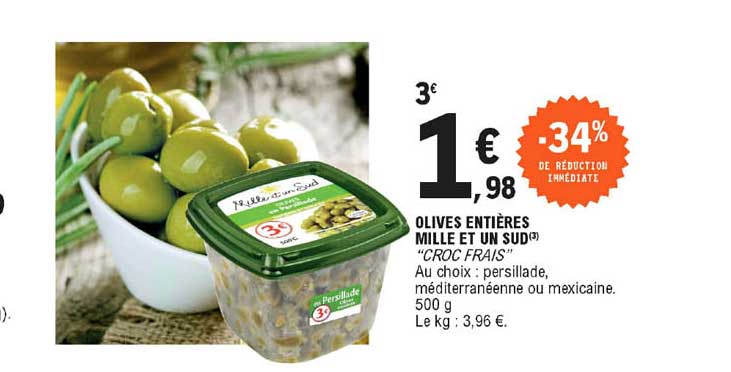 olives entières mille et un sud "croc frais"