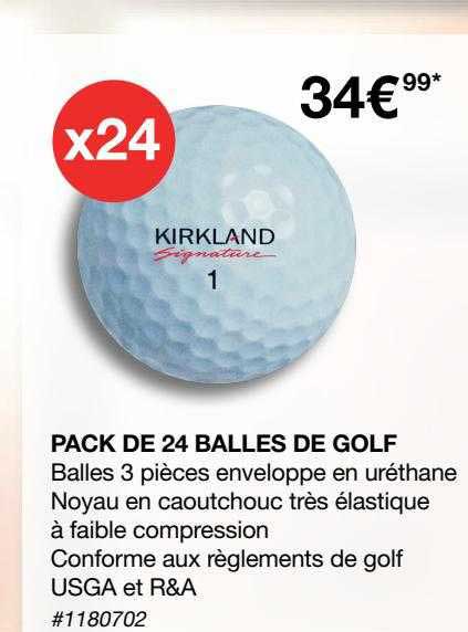 pack de 24 balles de golf kirkland