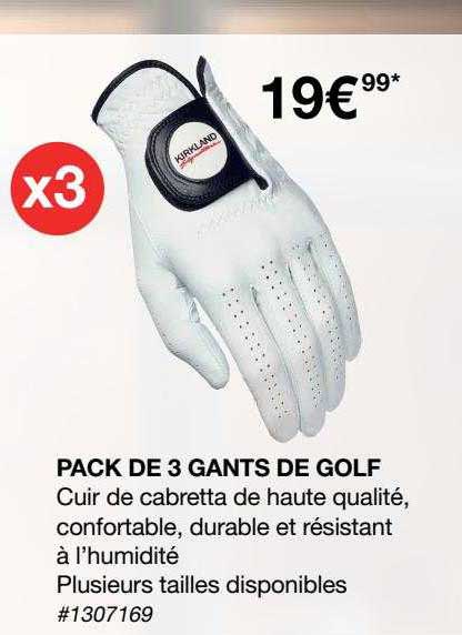 pack de 3 gants de golf