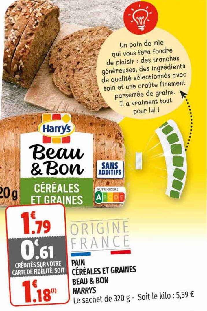 pain céréales et graines beau & bon harrys