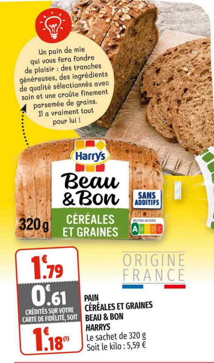 pain céréales et graines beau & bon harrys