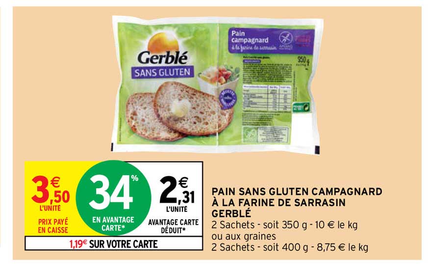 Pain Sans Gluten Campagnard à La Farine De Sarrasin Gerblé