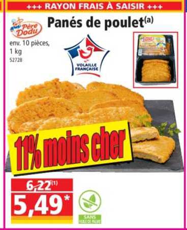 panés de poulet père dodu