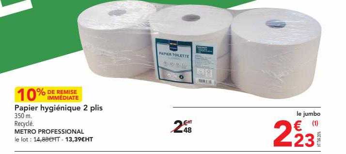 papier hygiénique 2 plis metro professional