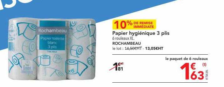 papier hygiénique 3 plis rochambeau