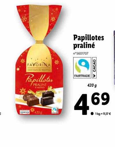 papillotes praliné favorina