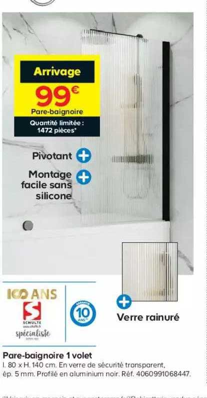 pare-baignoire 1 volet