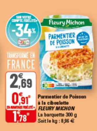 parmentier de poisson à la ciboulette fleury michon