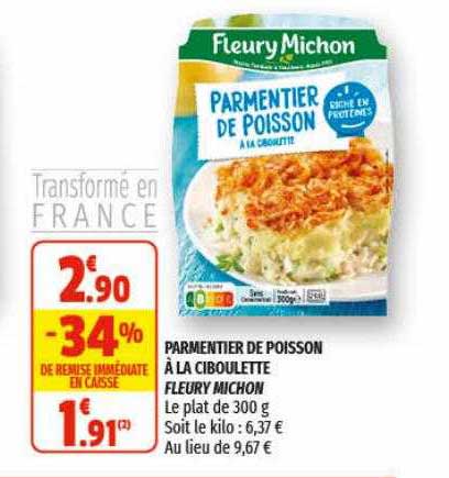 parmentier de poisson à la ciboulette fleury michon