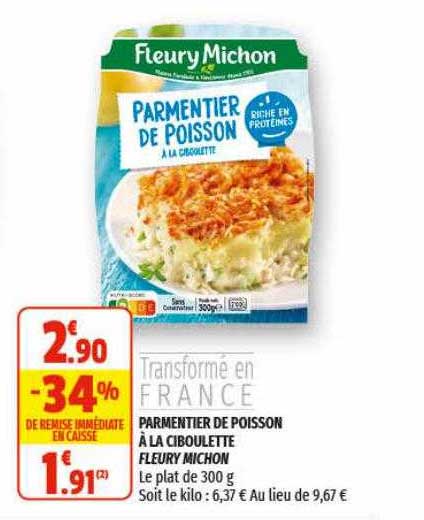 parmentier de poisson à la ciboulette fleury michon