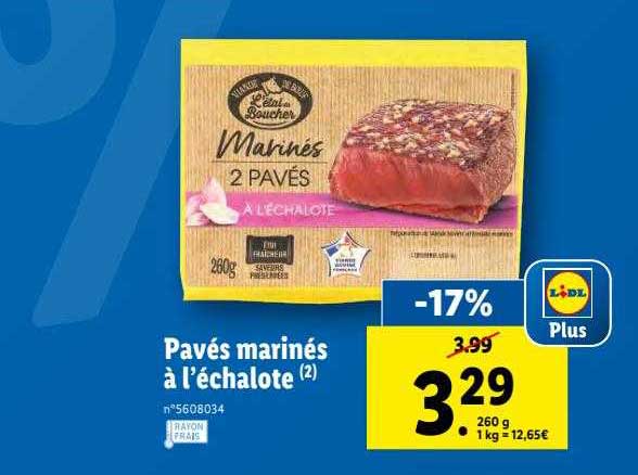 pavés marinés à l'échalote