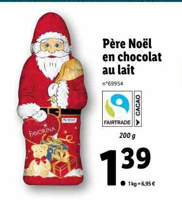 père noël en chocolat au lait