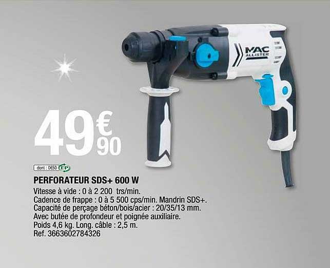 perforateur sds+ 600 w mac allister