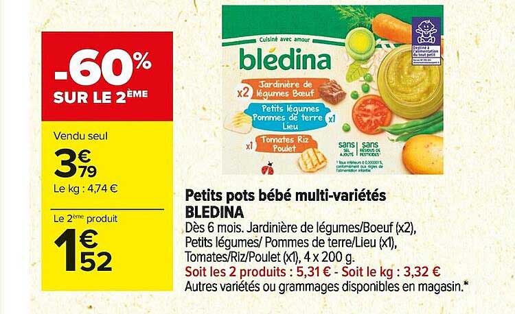 petits pots bébé multi-variétés blédina