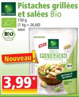 pistaches grillées et salées bio bio sonne