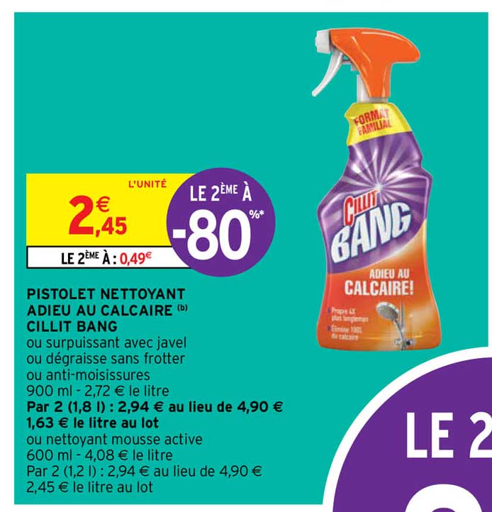 pistolet nettoyant adieu au calcaire cillit bang