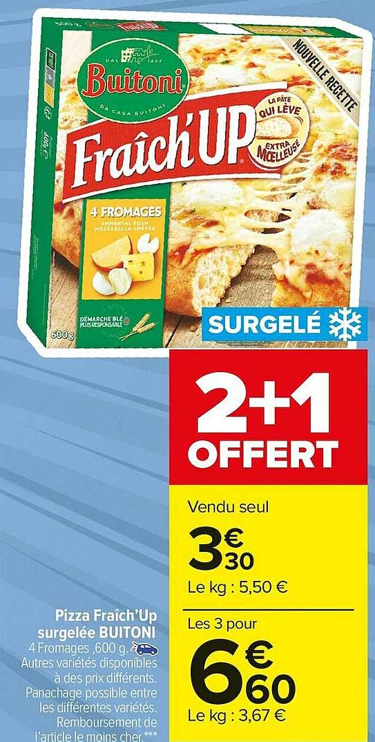 pizza fraïch'up surgelée buitoni