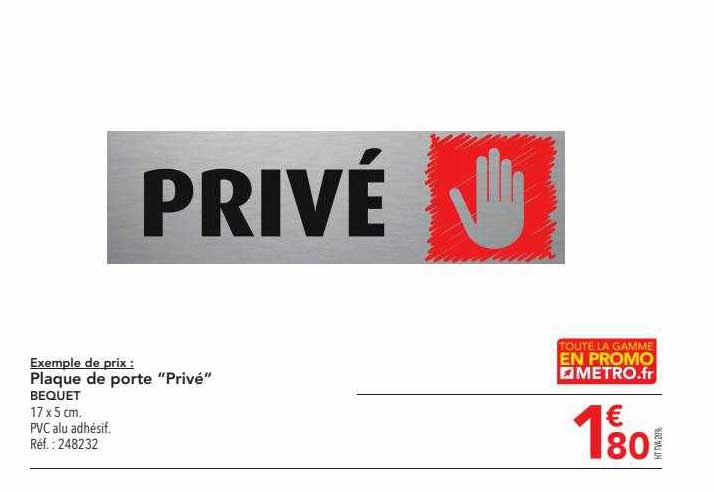 plaque de porte "privé" bequet