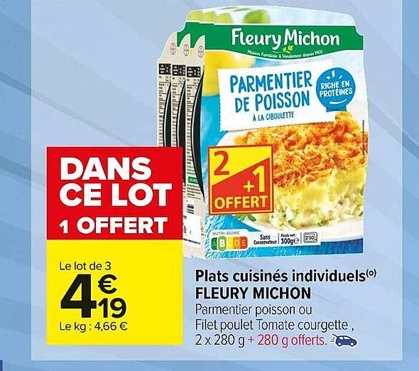 plats cuisinés individuels fleury michon