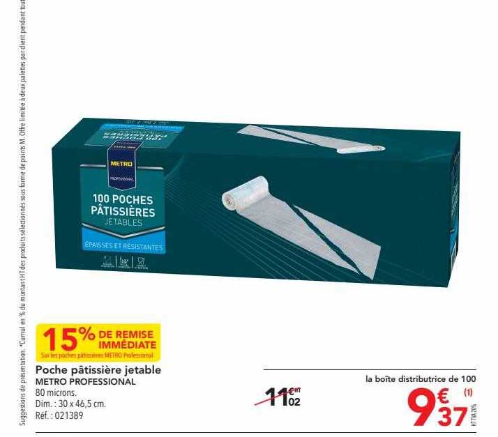 poche pâtissière jetable metro professional