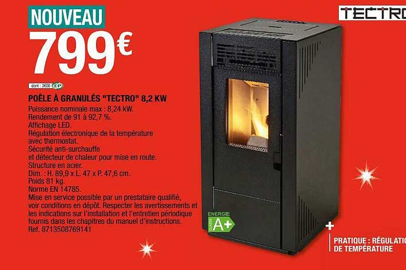 Poêle à Granulés "tectro" 8,2 Kw Tectro