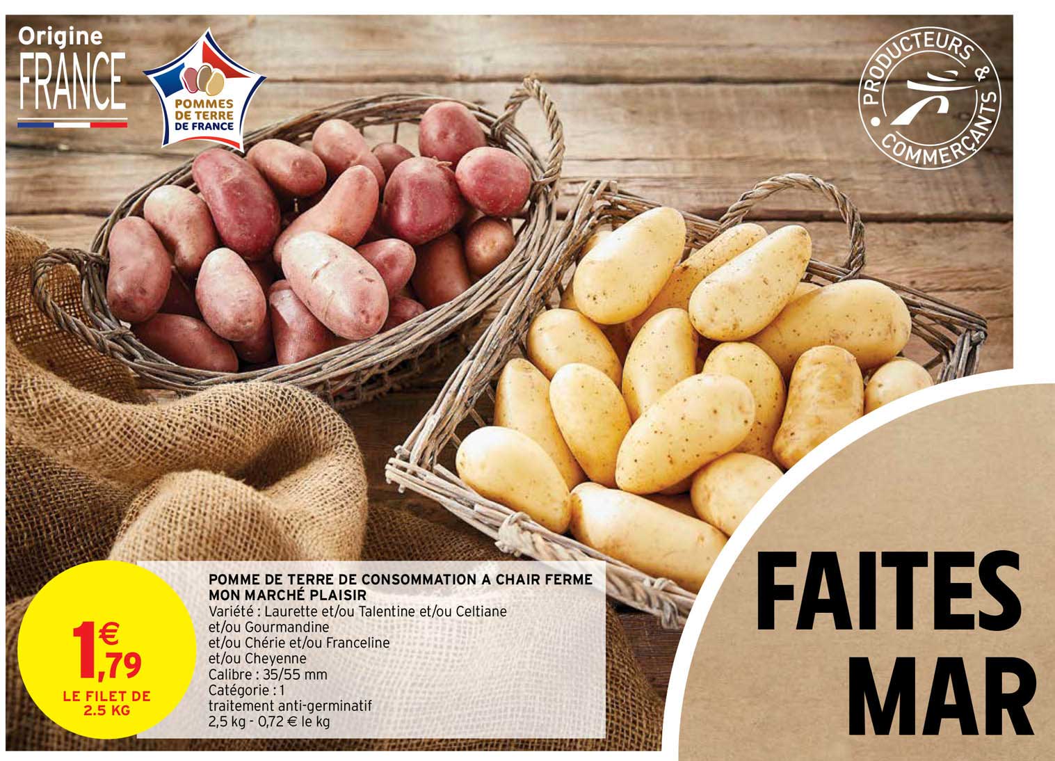 pomme de terre de consommation à chair ferme mon marché plaisir