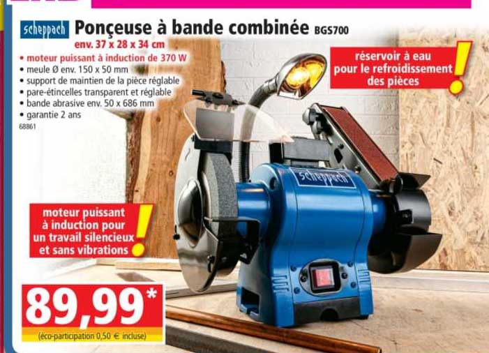 ponceuse à bande combinée scheppach
