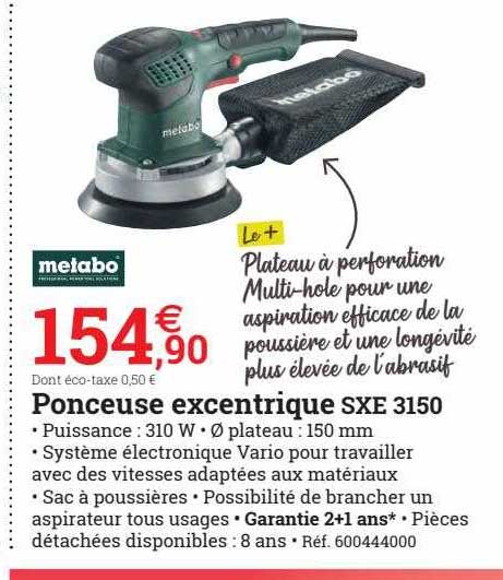 ponceuse excentrique sxe 3150 metabo