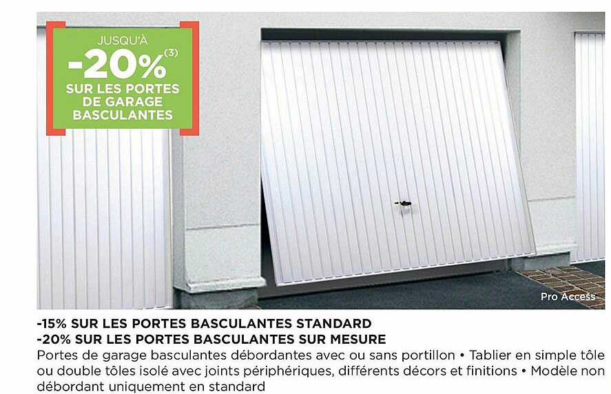 portes basculantes standard, portes basculantes sur mesure
