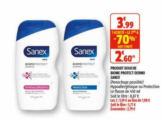 produit douche biome protect dermo sanex