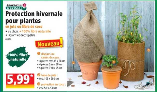 protection hivernale pour plantes en jute ou fibre de coco powertec garden