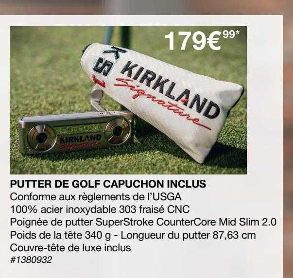 putter de golf capuchon inclus kirkland