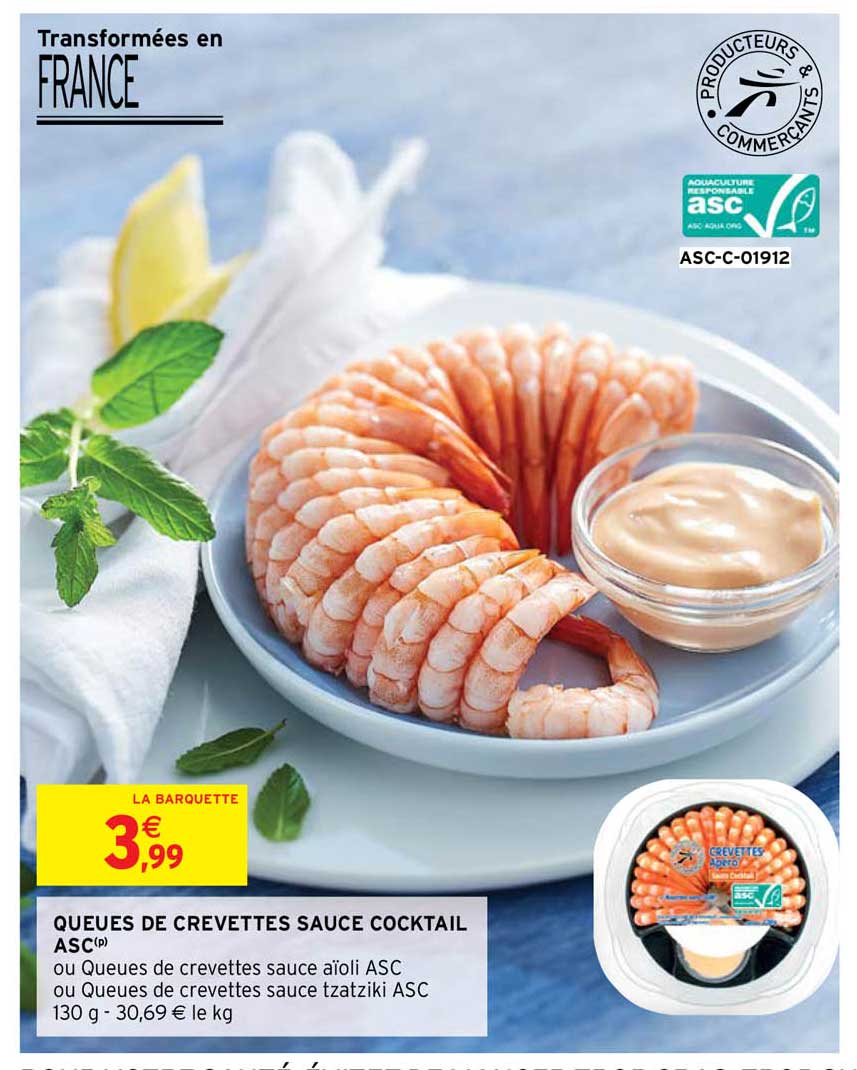 Queues De Crevettes Sauce Cocktail Asc