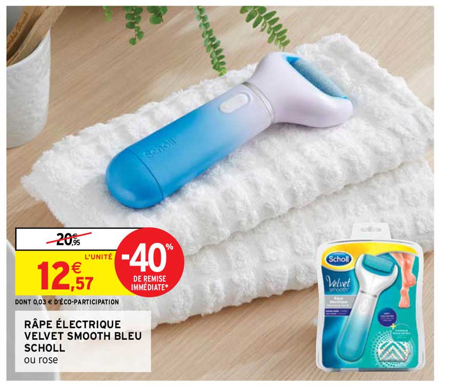 râpe électrique velvet smooth bleu scholl