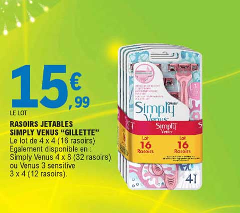 rasoirs jetables simply venus "gillette"
