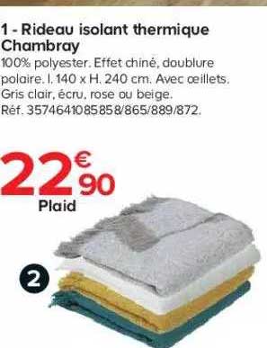 rideau isolant thermique chambray