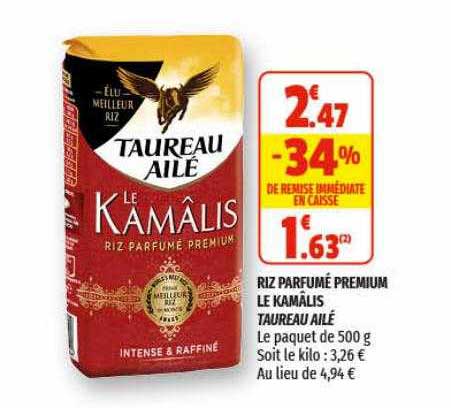 riz parfumé premium le kamâlis taureau ailé