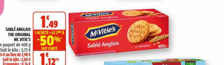 sablé anglais the original mc vitie's