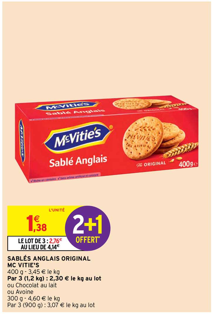 sablés anglais original mc vitie's