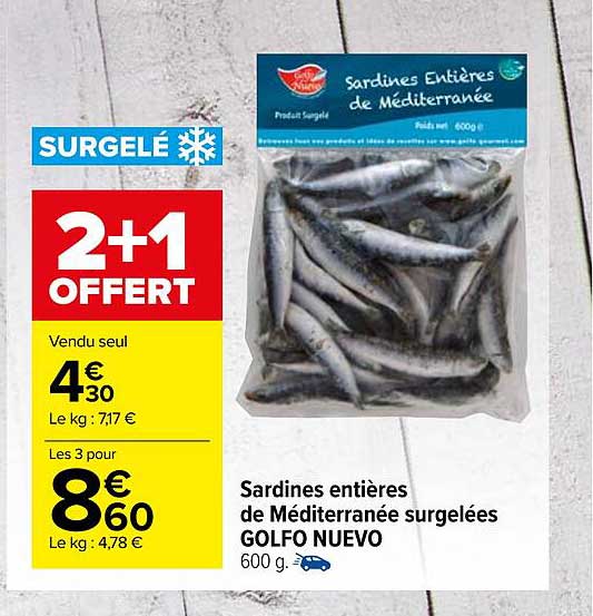 sardines entières de méditerranée surgelées golfo nuevo