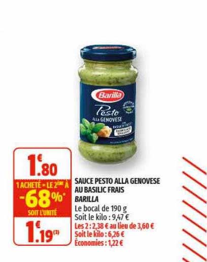 sauce pesto alla genovèse au basilic frais barilla
