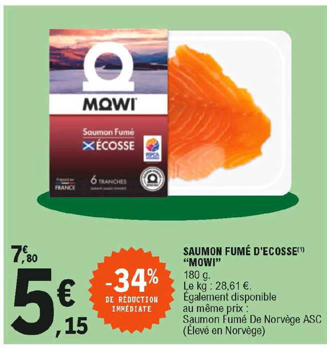 saumon fumé d'écosse "mowi"